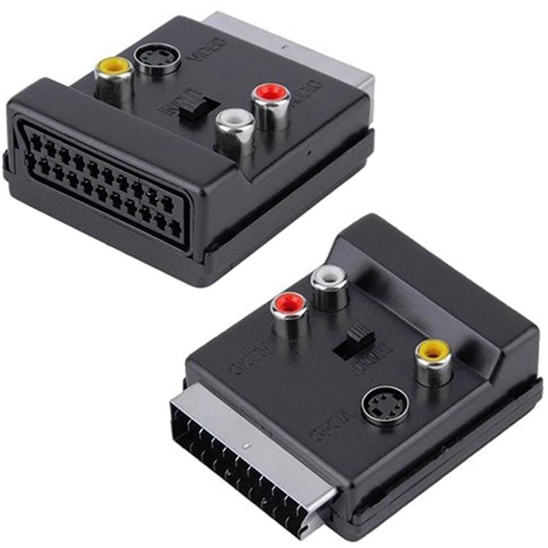 Ayt Scart Dişi Erkek Ara Adaptör Scart Renkli Rca Dönüştürücü Çevirici Aparat