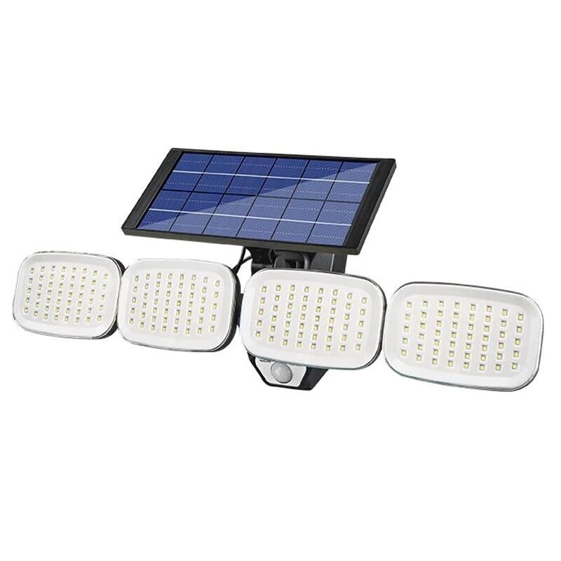 Powermaster 6 Volt 3 Watt Solar Panelli 4 Başlı Hareket Sensörlü 200 SMD Ledli Lamba PM-8048 Güneş Enerjili Aydınlatma