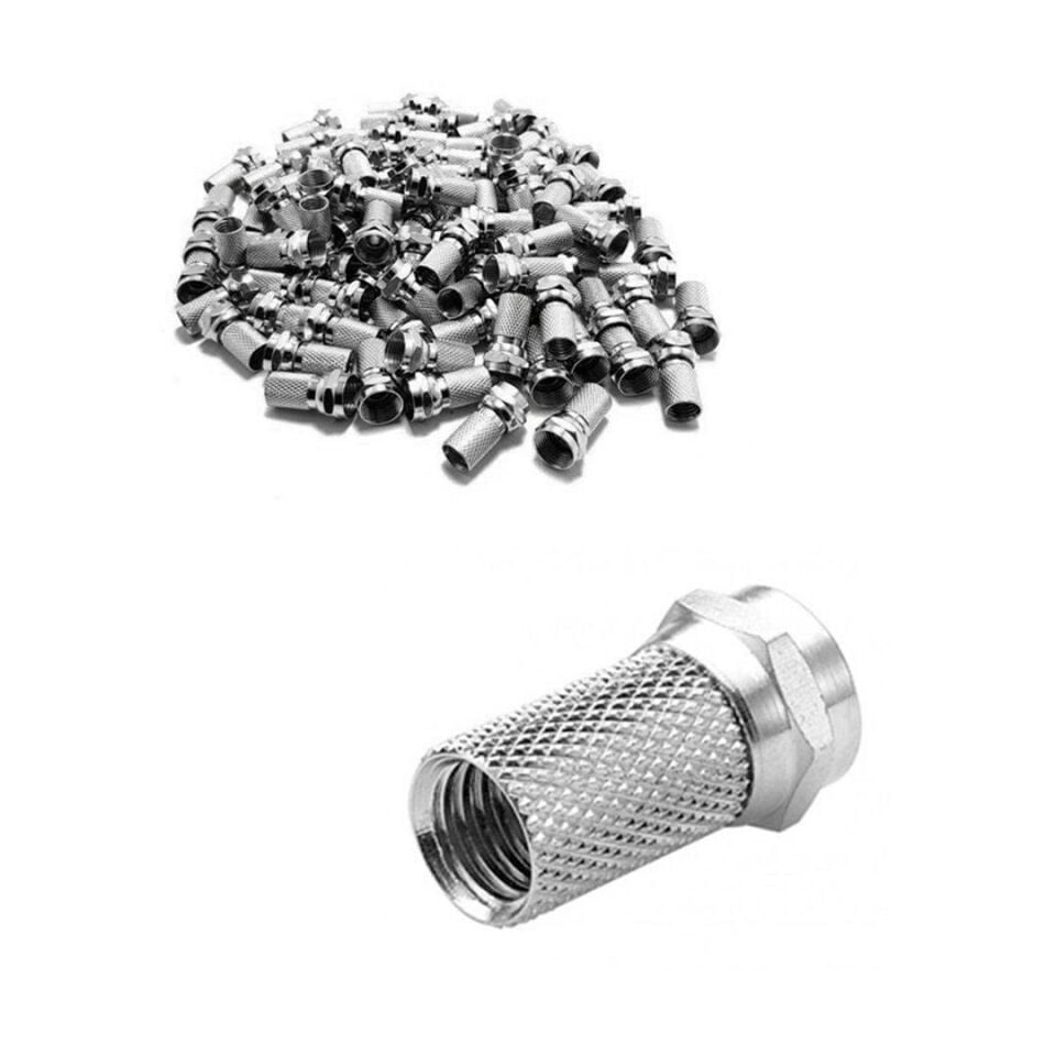 Ayt Fully E-320AA F Konnektör Geniş RG6-U6 100 lü Paket Uydu Lnb Kablosu Ucu Aparatı