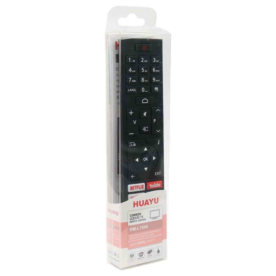RM-L1840 Vestel Netflix Youtube Prime Video Google Play Disney+ Tuşlu LCD Led TV Kumanda
