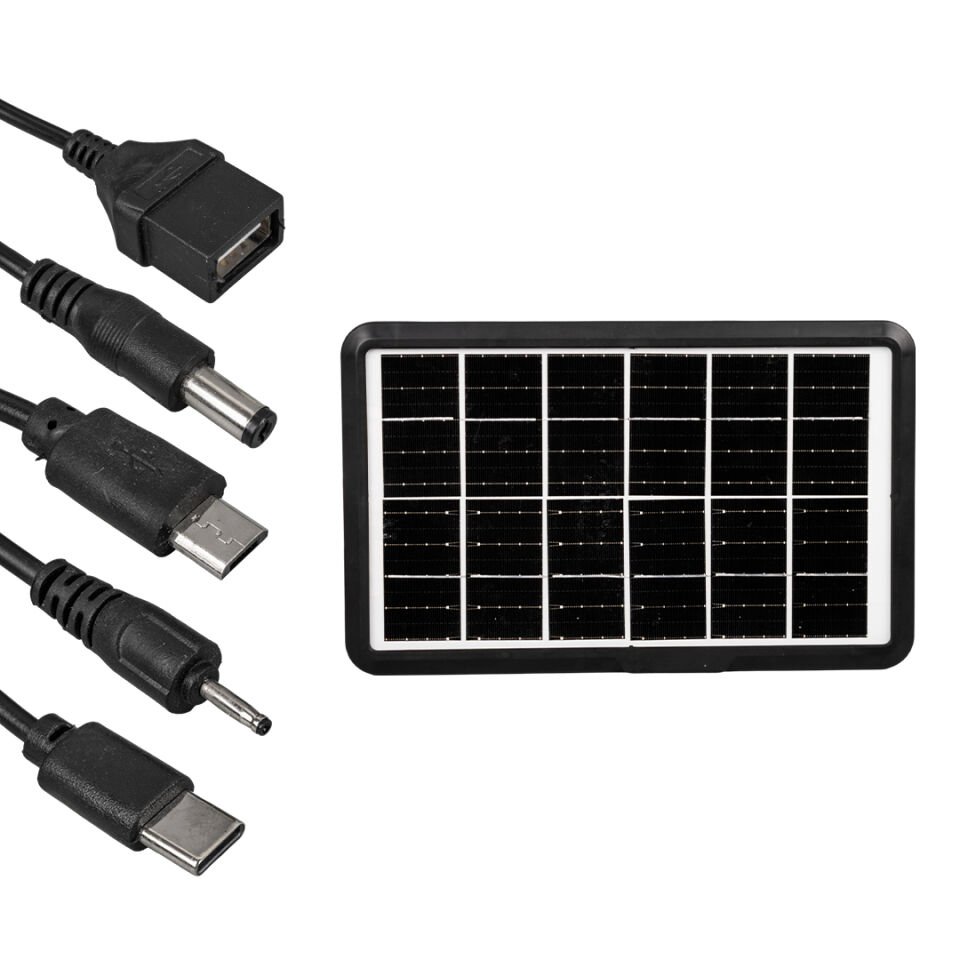 Powermaster 6 Volt 1.33 A 8 Watt Solar Güneş Enerji Paneli Çoklu Şarj Cihazı Kamp Tipi Güneş Enerjisi Şarj Cihazı