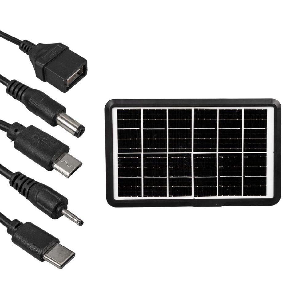 Powermaster 6 Volt 1.33 A 8 Watt Solar Güneş Enerji Paneli Çoklu Şarj Cihazı Kamp Tipi Güneş Enerjisi Şarj Cihazı