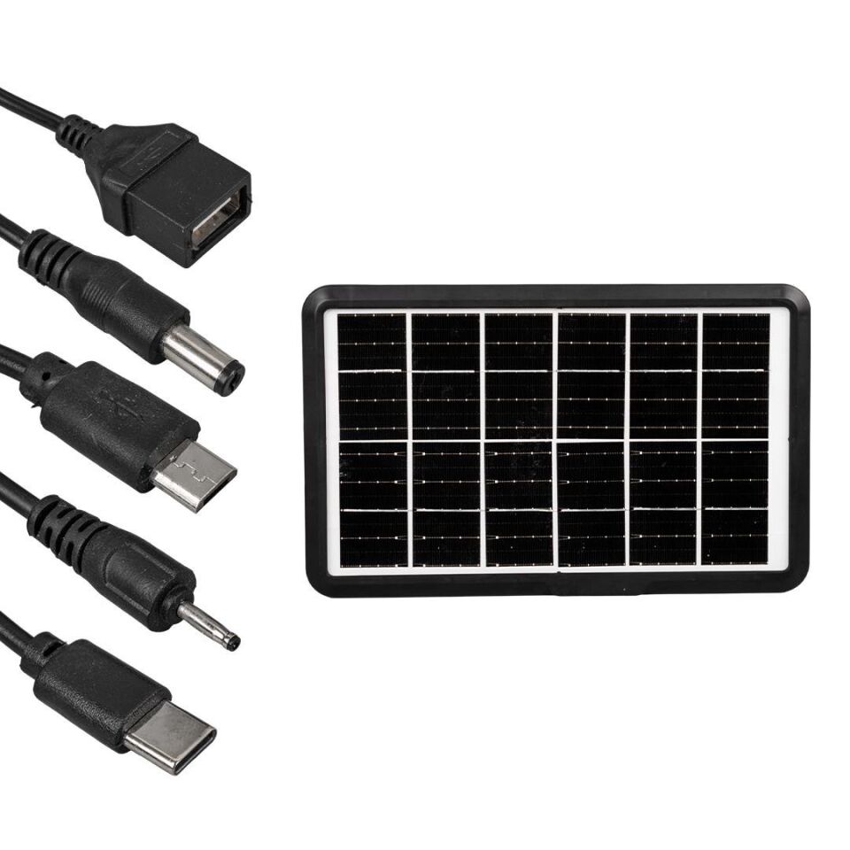 Powermaster 6 Volt 1.33 A 8 Watt Solar Güneş Enerji Paneli Çoklu Şarj Cihazı Kamp Tipi Güneş Enerjisi Şarj Cihazı