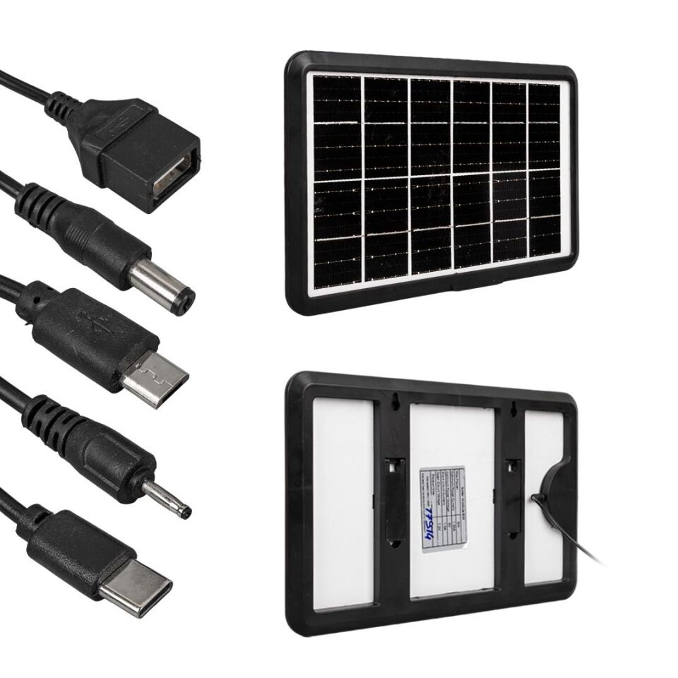 Powermaster 6 Volt 1.33 A 8 Watt Solar Güneş Enerji Paneli Çoklu Şarj Cihazı Kamp Tipi Güneş Enerjisi Şarj Cihazı