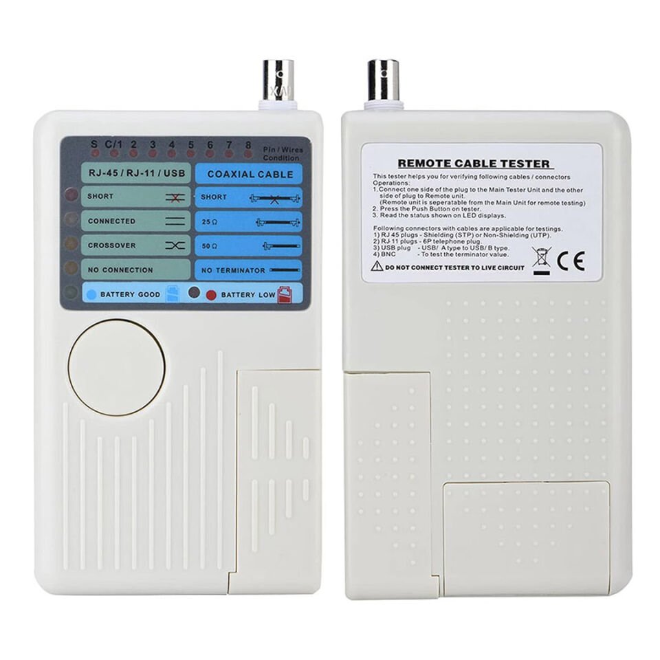 Powermaster Rj11 Rj45 Usb Bnc Kablo Test Cihazı Kamera Telefon İnternet Kablosu Test Cihazı PM-20629