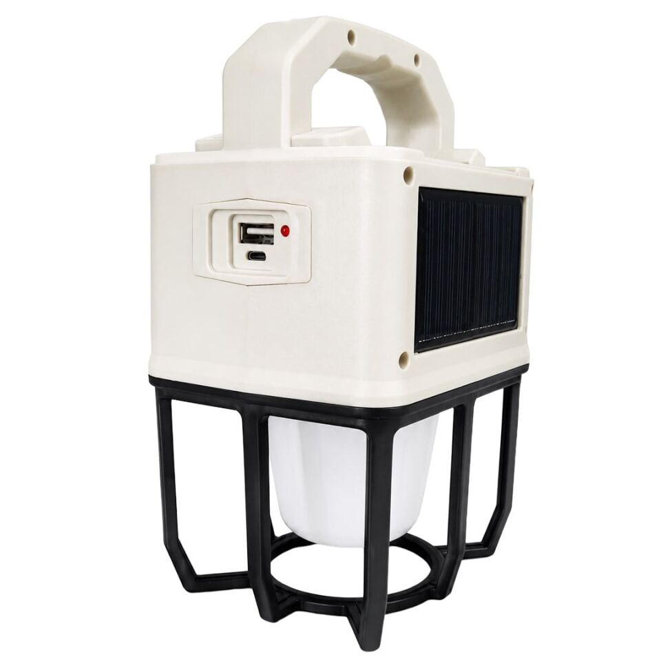 Powermaster PM-26460 Çok Fonksiyonlu Solar Kamp Lambası Güneş Panelli Masa Lambası Ve El Feneri
