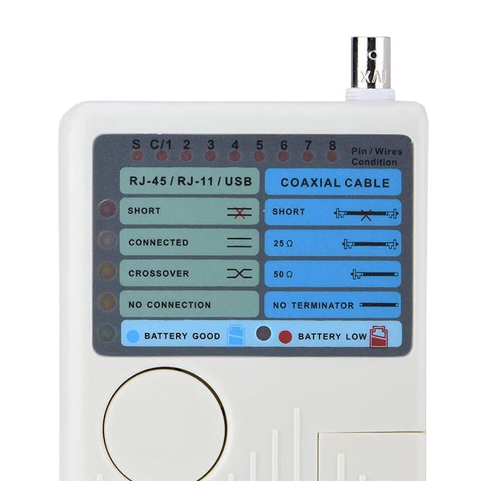 Powermaster Rj11 Rj45 Usb Bnc Kablo Test Cihazı Kamera Telefon İnternet Kablosu Test Cihazı PM-20629