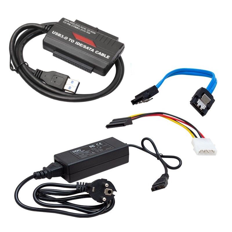 Powermaster RXD-338U3 Adaptörlü USB3.0 2.0 to SATA IDE Çevirici Hard Disk Kutusu Çevirici Soket Kablosu