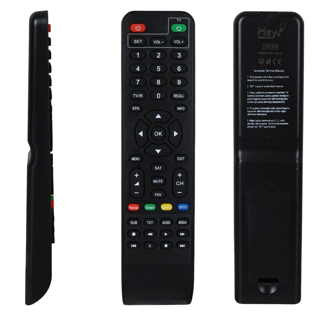 Ayt Dreamstar Y33A YouTube Tuşlu HD Uydu Kumandası