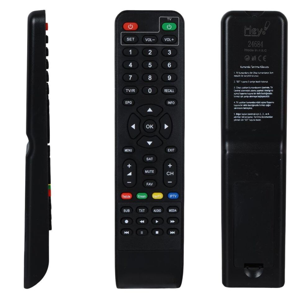 Ayt Dreamstar Y33A YouTube Tuşlu HD Uydu Kumandası