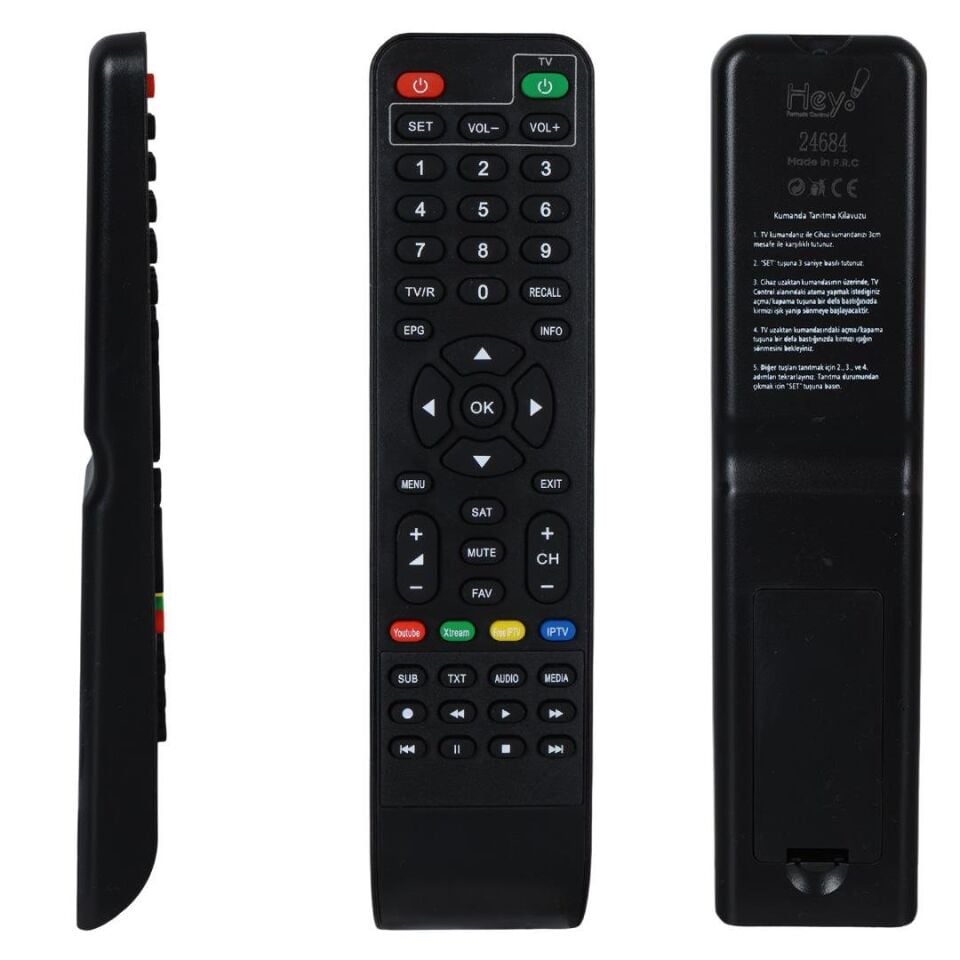 Ayt Dreamstar Y33A YouTube Tuşlu HD Uydu Kumandası