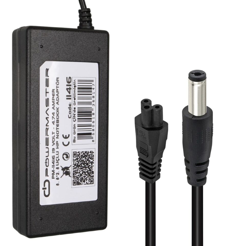 Powermaster PM-11416 19V 4.74A 90W 5.5X2.5Mm HP Notebook Şarj Adaptörü