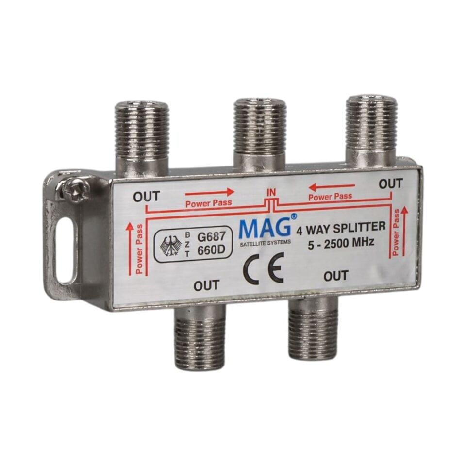 Ayt 5-2500 Mhz 1-4 Splitter Uydu Çanak Anten Sinyal Çoklayıcı