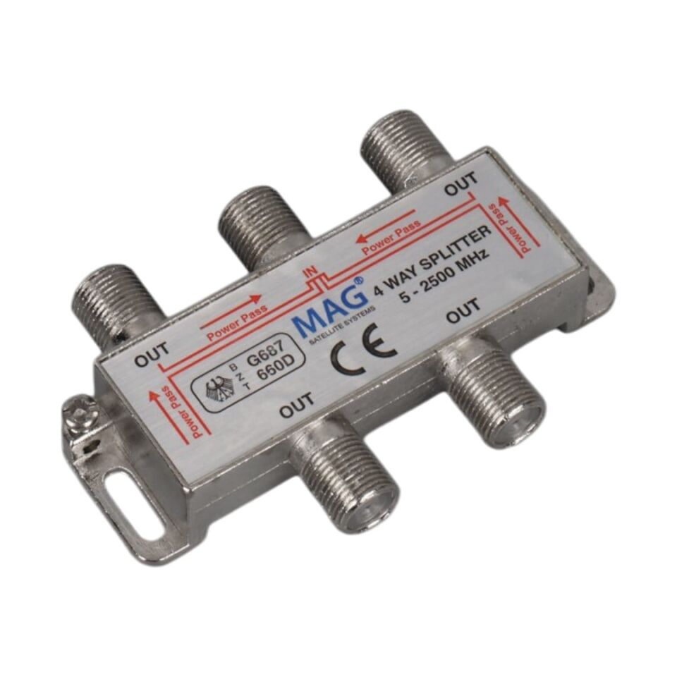 Ayt 5-2500 Mhz 1-4 Splitter Uydu Çanak Anten Sinyal Çoklayıcı