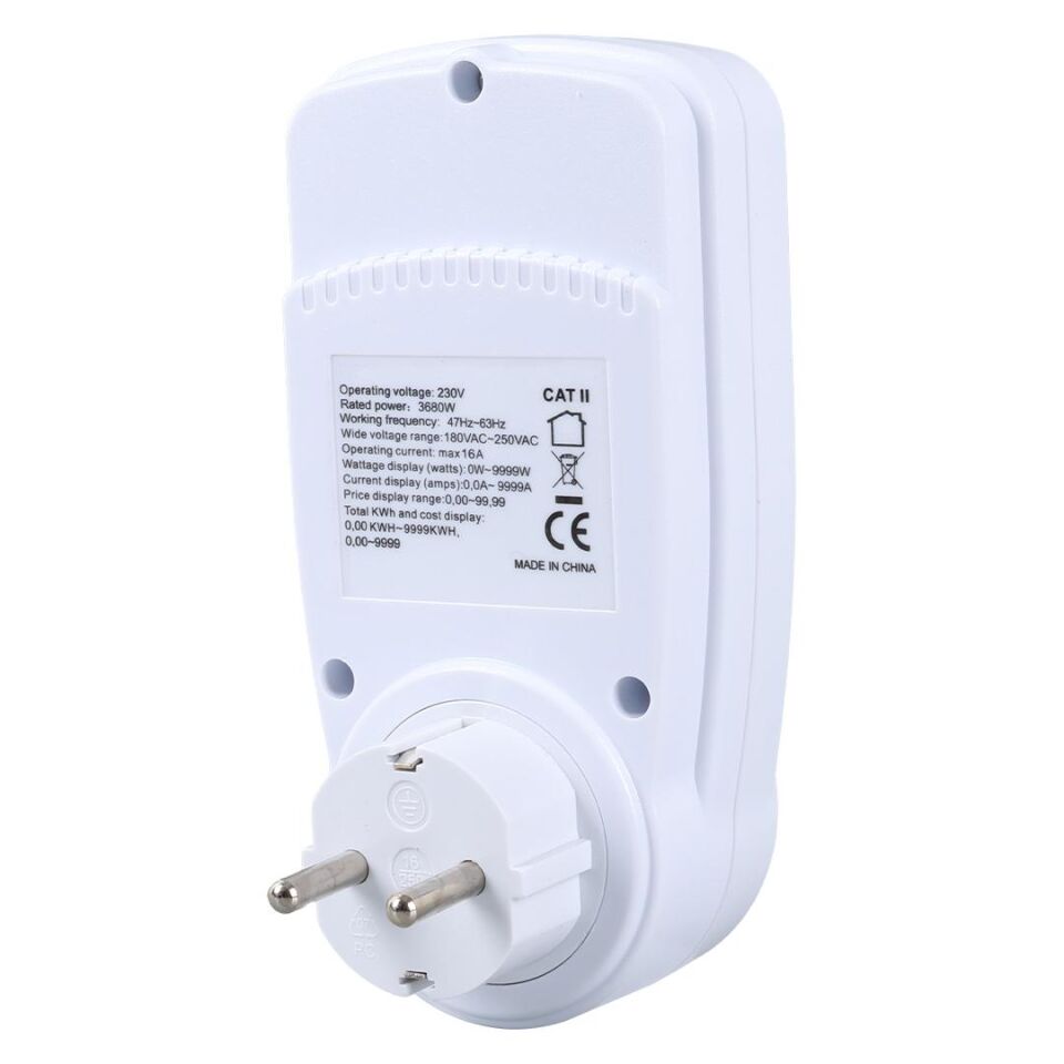 GESİ PM-1453 DİJİTAL WATTMETRE ENERJİ SARFİYAT ÖLÇER TÜKETİM ÖLÇER 220 VOLT 16 AMPER 3680 WATT PRİZ