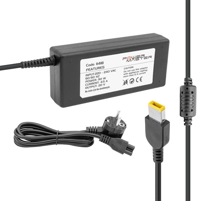 Powermaster PM-11418 20 Volt - 4.5 Amper - 90 Watt - Usb Tip Uçlu Adaptör (Lenovo Ibm Notebook)