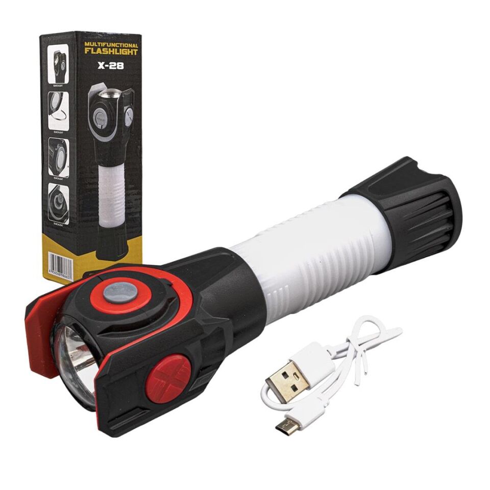 Powermaster X-28 Mıknatıslı Çok Fonksiyonlu Usb Şarjlı El Feneri