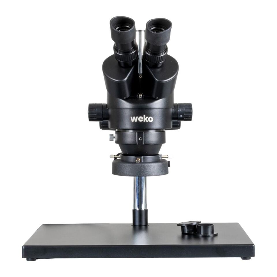 Weko Wk-22481 3.5-90x Zoom Manuel Büyüteç Trinoküler Mikroskop Laboratuvar Mikroskopu