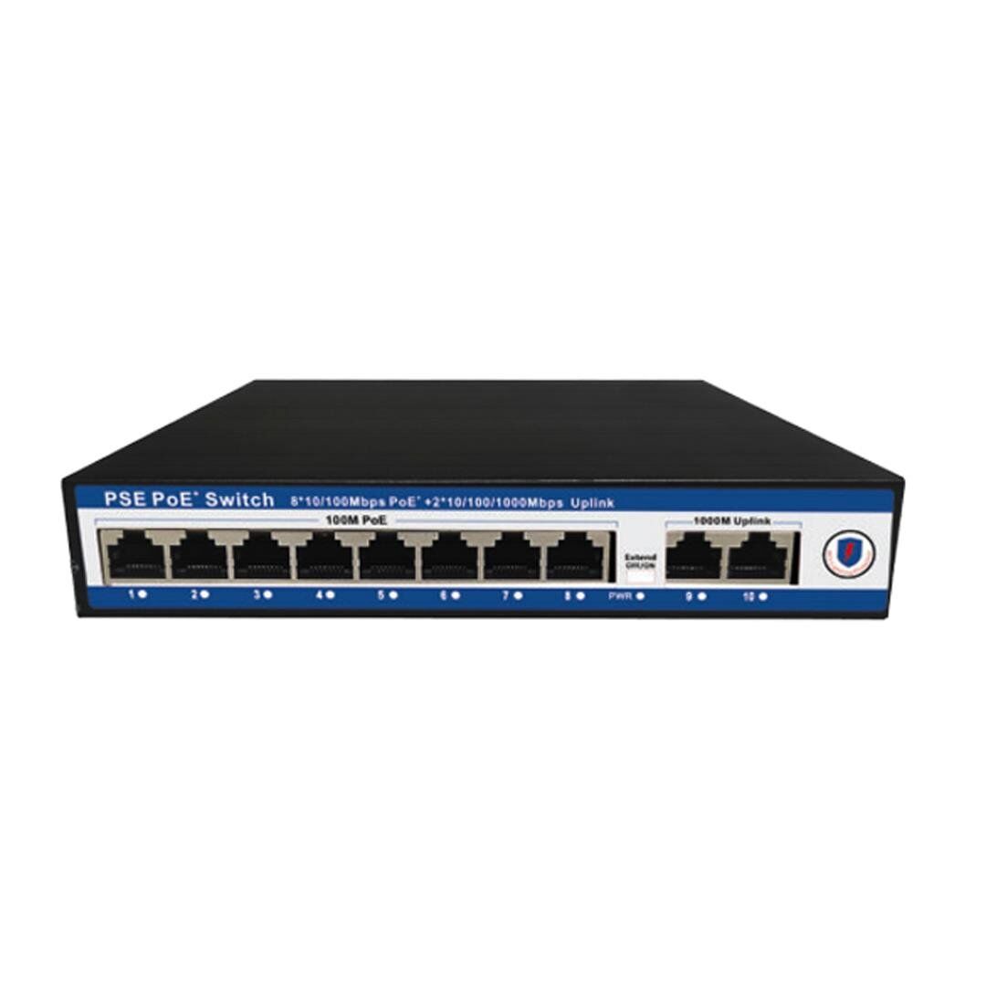 Novacom NVC-PSE0820G 100-1000MB 8 Port POE+2 Port Uplink Switch İp Voip Gigabit