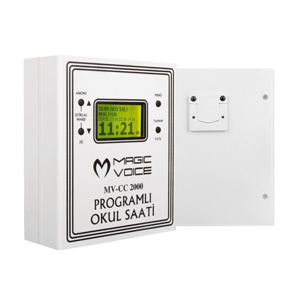 Magicvoice 6 Melodili USB Duvar Tipi Programlı Akıllı Dijital Okul Saati 24 Ders Programlanabilir