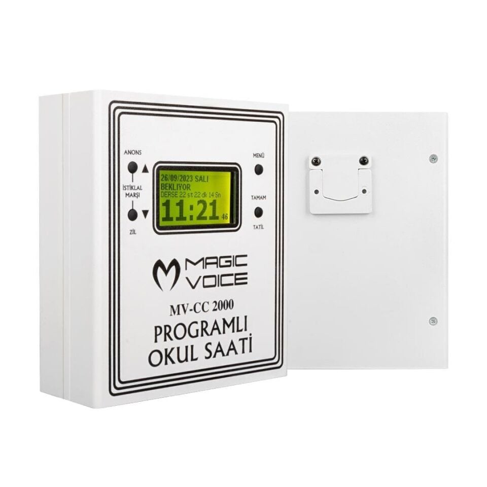 Magicvoice 6 Melodili USB Duvar Tipi Programlı Akıllı Dijital Okul Saati 24 Ders Programlanabilir