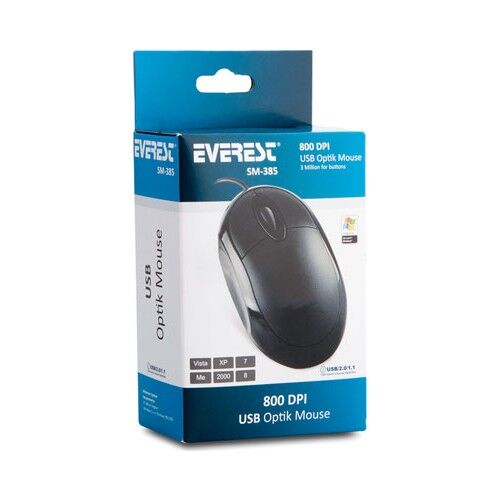 Everest SM-385 Kablolu Siyah Mouse