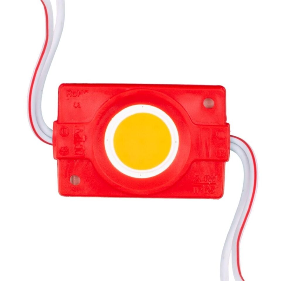 12 Volt 2.4 Watt Kırmızı COB LED Modül - 40X22 Mm