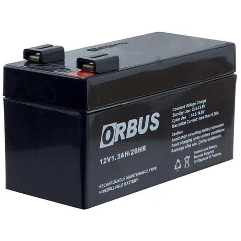 Ayt Orbus 12 Volt 1.3 Amper Kuru Akü ORB12-1.3 96x42x52 Mm Yeni Tarihli Kuru Akü