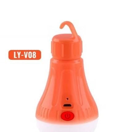 Powermaster Ly-V08 Kamp Aydınlatması Şarjlı Ampul 3 Kademeli Askılı Çadır Lambası Lion Pilli