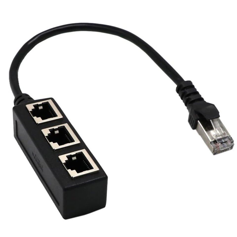 Ayt Powermaster PM-25007 Ethernet RJ45 3 lü Dağıtıcı Splitter Ethernet Soketi Çoklayıcı İnternet Çoğaltıcı