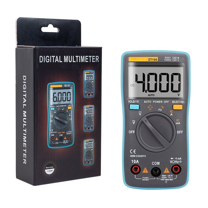 Zoyi ZT-100 Dijital Ölçü Aleti Multimetre AC DC Voltaj Direnç Kapasite Ölçüm Cihazı Lcd Ekranlı