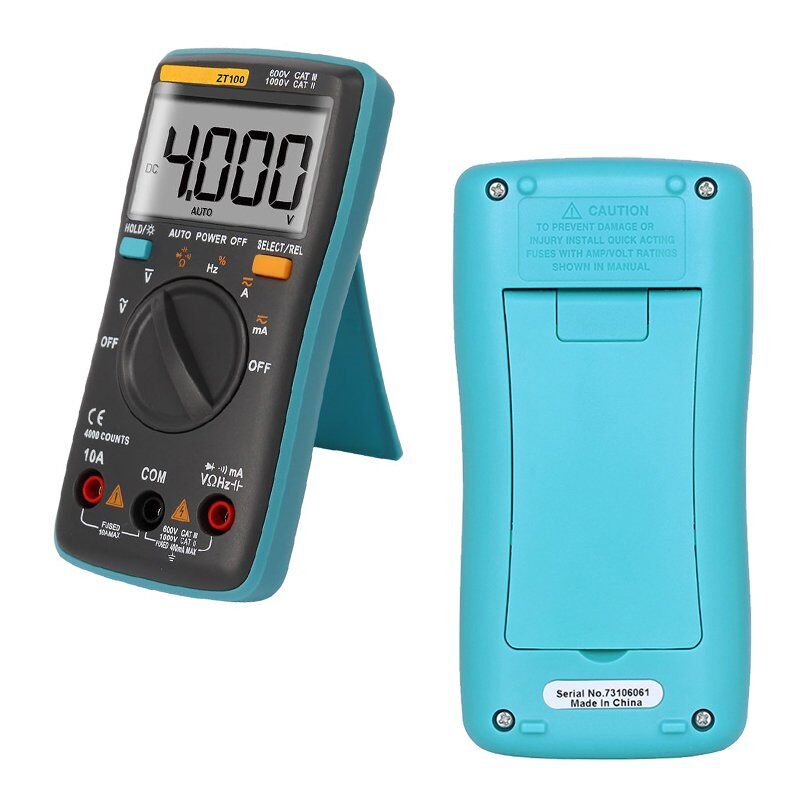 Zoyi ZT-100 Dijital Ölçü Aleti Multimetre AC DC Voltaj Direnç Kapasite Ölçüm Cihazı Lcd Ekranlı
