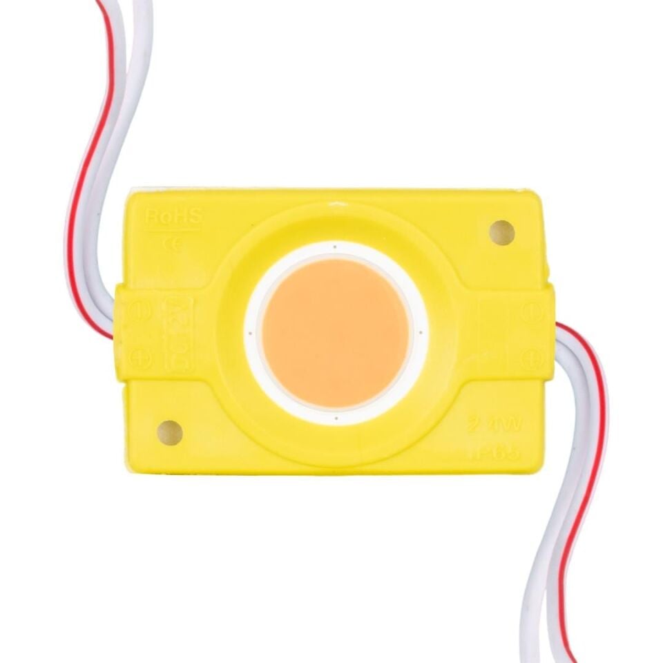 12 Volt 2.4 Watt Sarı COB LED Modül - 40X22 Mm