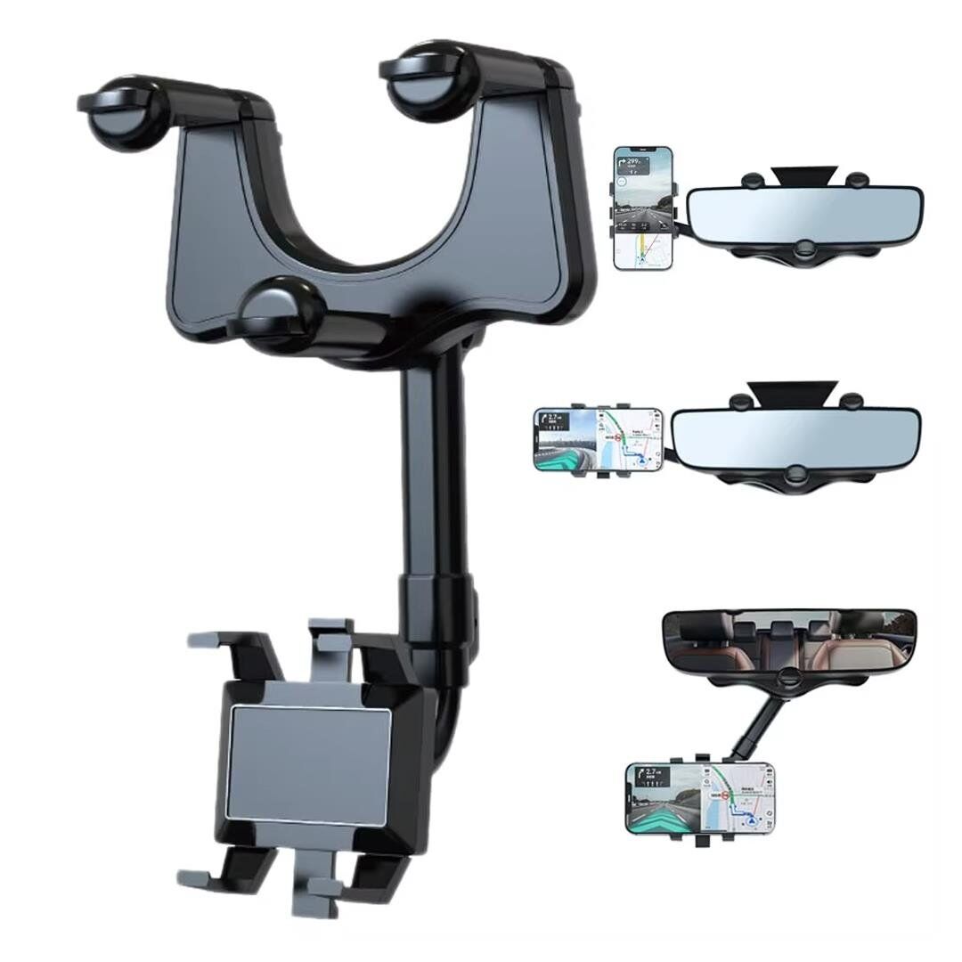 Ayt Powermaster Pm-25159 Araç İçi Dikiz Aynası Telefon Tutucu 360 Derece Ayarlanabilen Oto Cep Telefonu Tutacağı