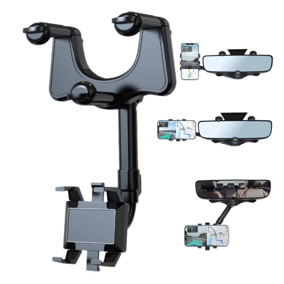 Ayt Powermaster Pm-25159 Araç İçi Dikiz Aynası Telefon Tutucu 360 Derece Ayarlanabilen Oto Cep Telefonu Tutacağı