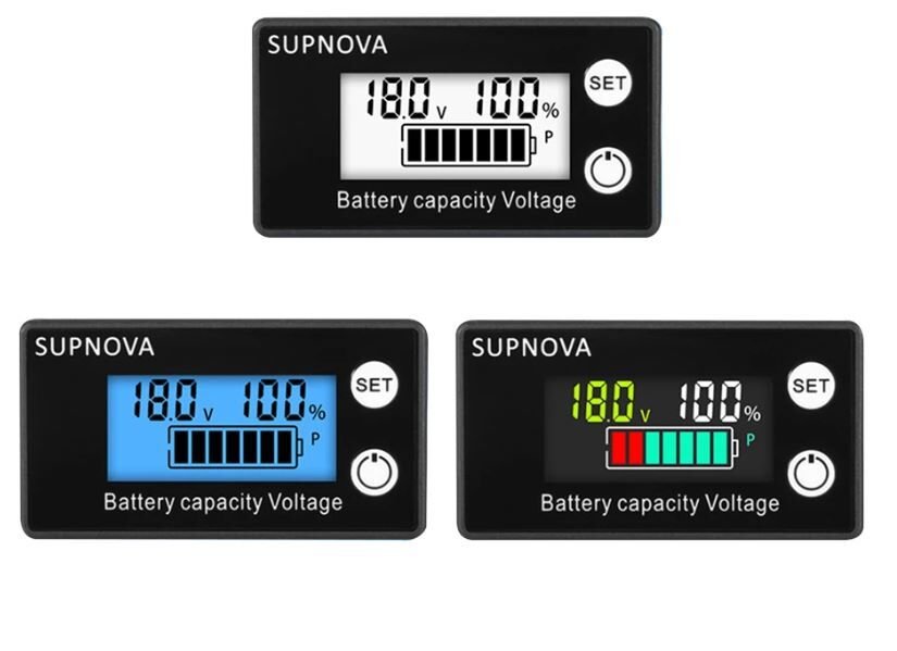 Ayt Pil Kapasite Göstergesi Dc 8v-100v Kurşun Asit Lityum Voltmetre Gerilim Ölçer 12v-24v-48v-72v