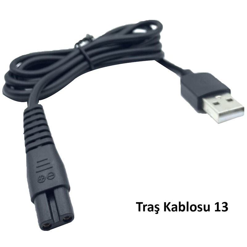 Powermaster Tıraş Makinaları İçin Usb Şarj Kablosu 1 Metre  Uç Ölçüsü 5.4x11 mm No:13