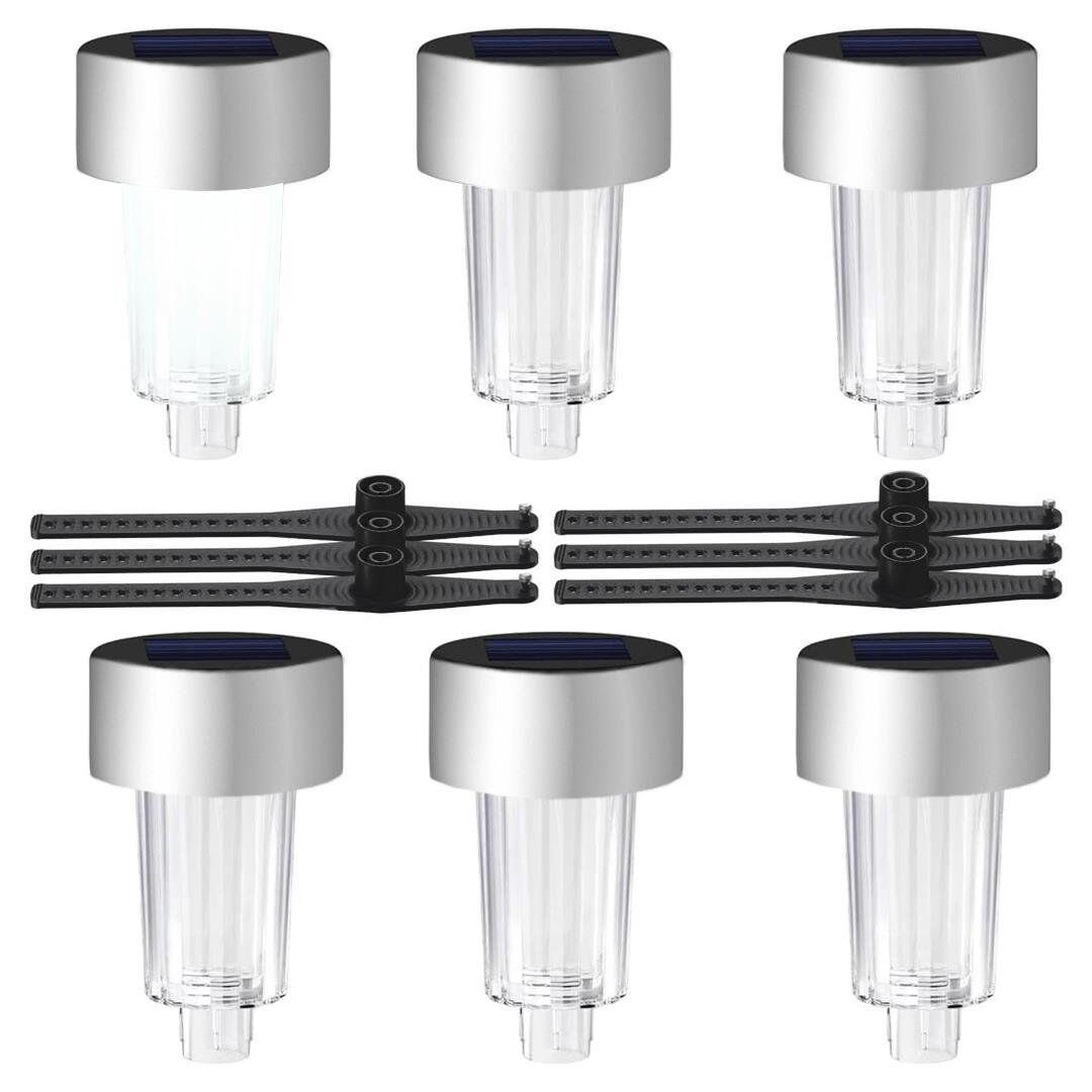 Ayt Powermaster PM-26960 Metal Gövdeli Dc 5V Beyaz Solar Güneş Enerjili Balkon Havuz Bahçe Lambası Led Aydınlatma 6 lı