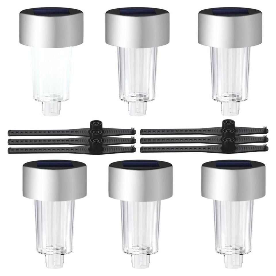 Ayt Powermaster PM-26960 Metal Gövdeli Dc 5V Beyaz Solar Güneş Enerjili Balkon Havuz Bahçe Lambası Led Aydınlatma 6 lı