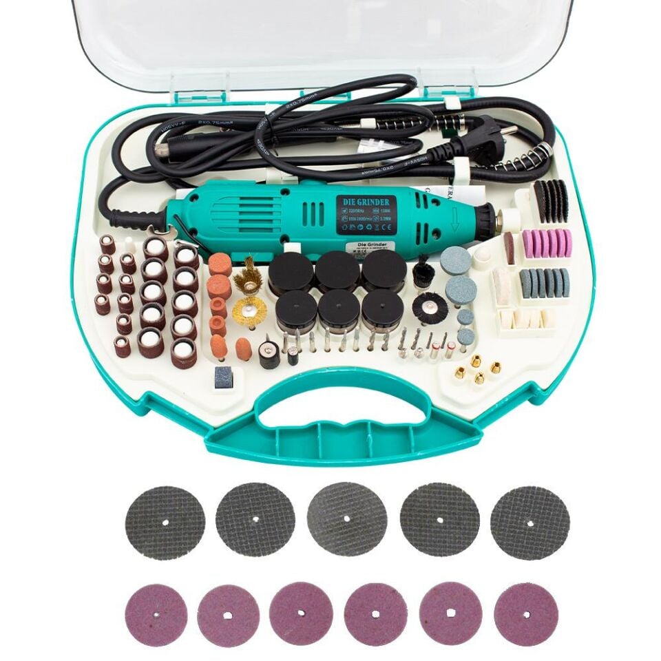 Die Grinder 180 Parça El Matkap Seti Ahşap Hobi İşleri İçin Zımpara Taşlama Freze Matkap Gravür Seti