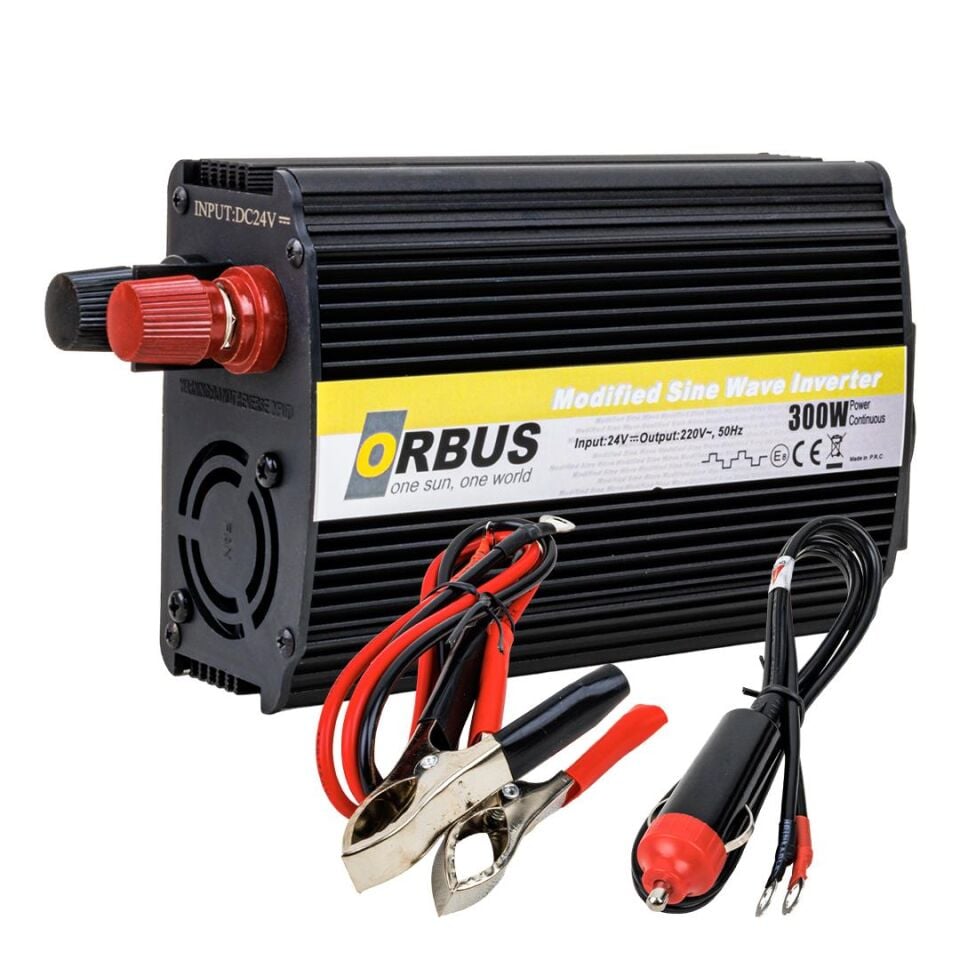 Ayt Orbus 12-24V 300 W İnvertör Çakmaklıklı 220 Volt Dönüştürücü İnverter Modified Sınüs