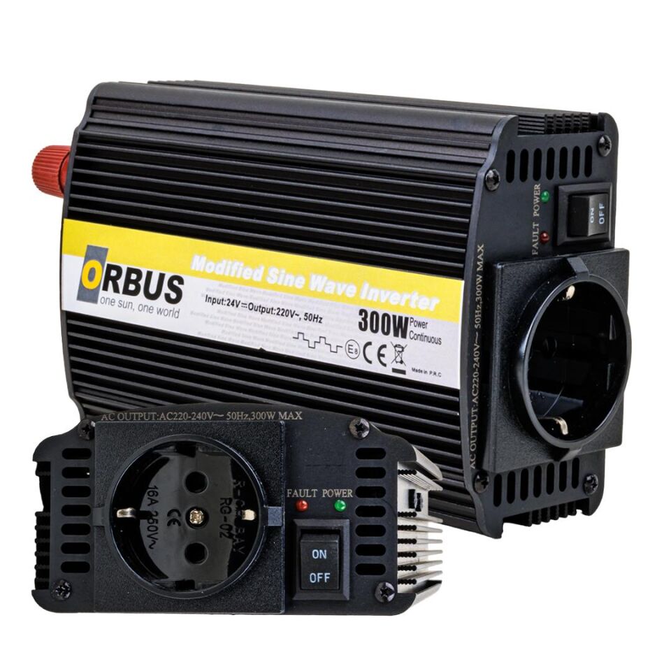 Ayt Orbus 12-24V 300 W İnvertör Çakmaklıklı 220 Volt Dönüştürücü İnverter Modified Sınüs