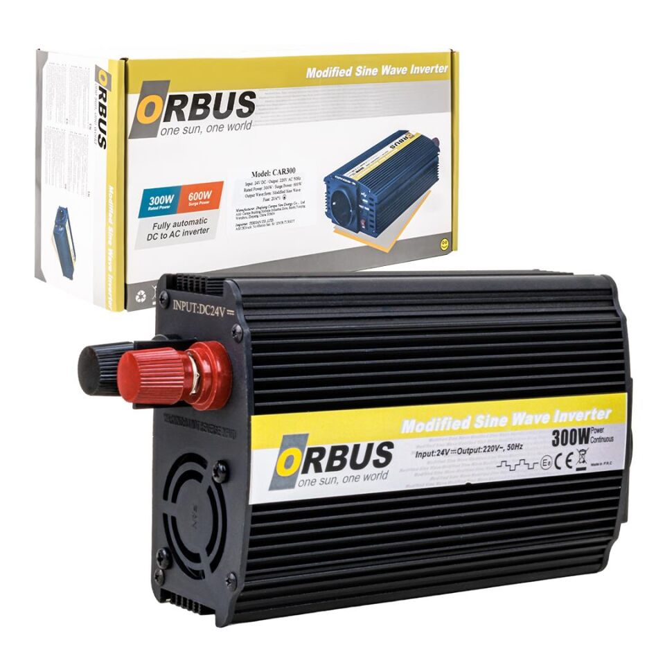 Ayt Orbus 12-24V 300 W İnvertör Çakmaklıklı 220 Volt Dönüştürücü İnverter Modified Sınüs