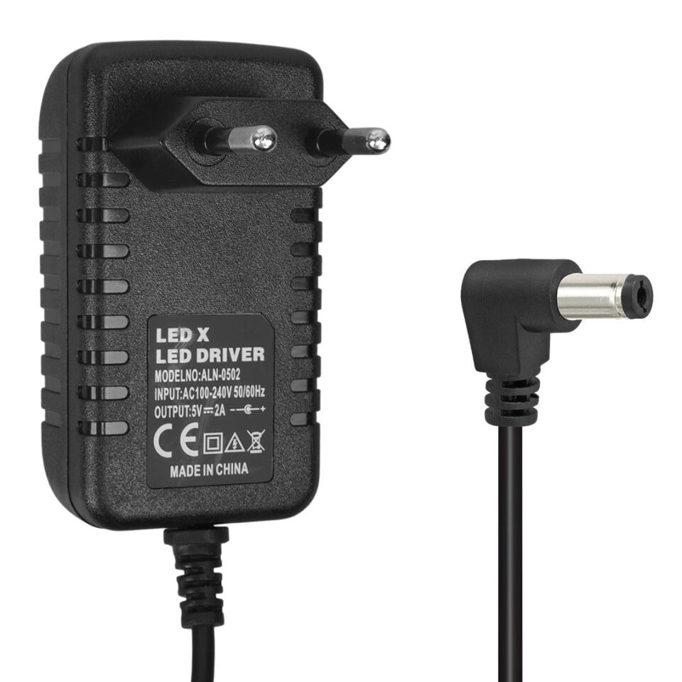 Ayt Powermaster 5 Volt 2 Amper 10 Watt Adaptör 5.5x2.5 Uçlu Priz Tipi Şarj Aleti Cihazı Adaptörü