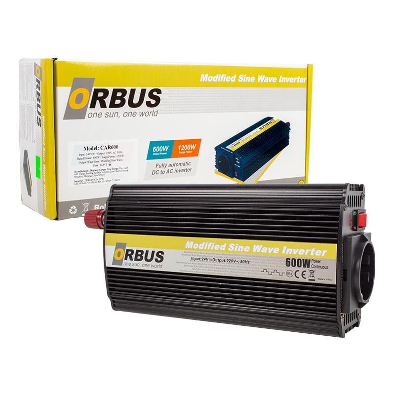 Ayt Orbus 600W 12-24V Modified Sinus İnvertör 220 Volt Çevirici Çakmaklıklı İnverter