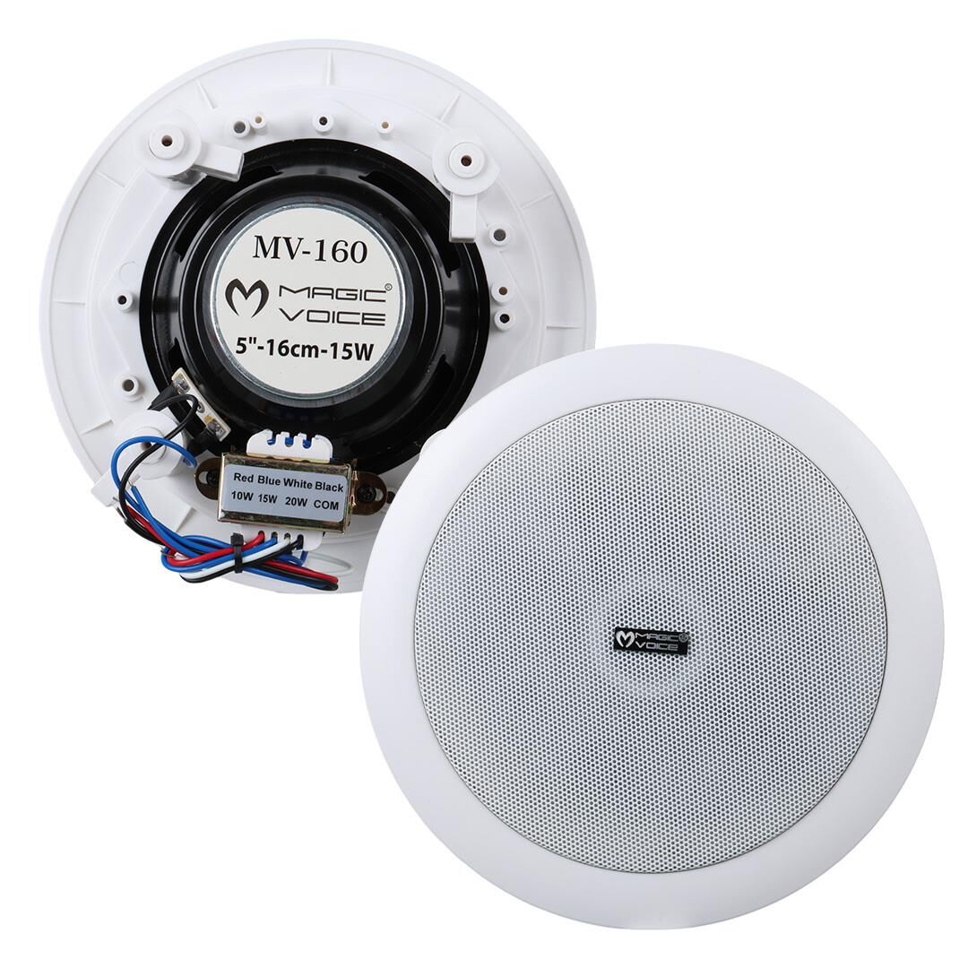 Ayt Magicvoice MV-160 16 CM 15W Tweeterli Beyaz Trafolu Alçıpan Tavan Hoparlör Mağaza Okul Konferans Salonu Hoparlörü
