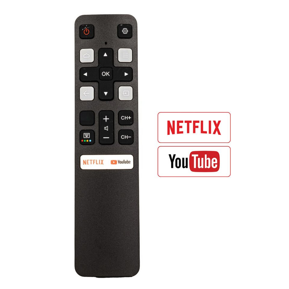 Ayt Tcl RC 802V FNR1 HTC120 RC25324 Netflix Youtube Tuşlu Ses Komutsuz Lcd Led Tv Kumanda