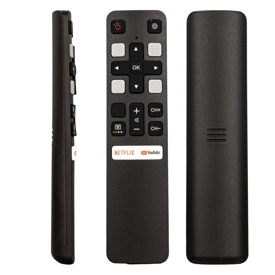 Ayt Tcl RC 802V FNR1 HTC120 RC25324 Netflix Youtube Tuşlu Ses Komutsuz Lcd Led Tv Kumanda