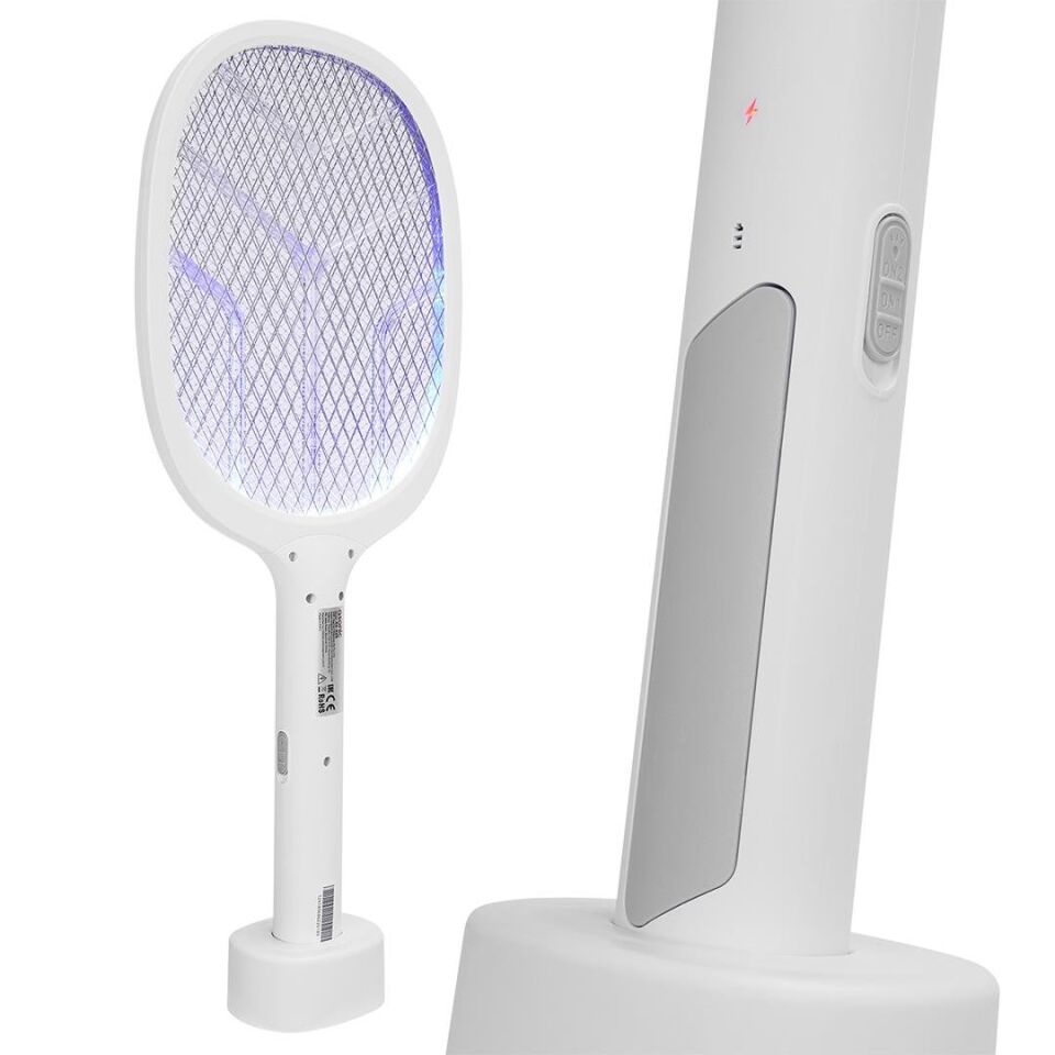 Ayt Asonic AS-A25 1200mAh 3000V Çıkış UV Işıklı Şarjli Katlanabilir Askılı Raket Sinek Öldürücü Sivrisinek Cız Mor Işık