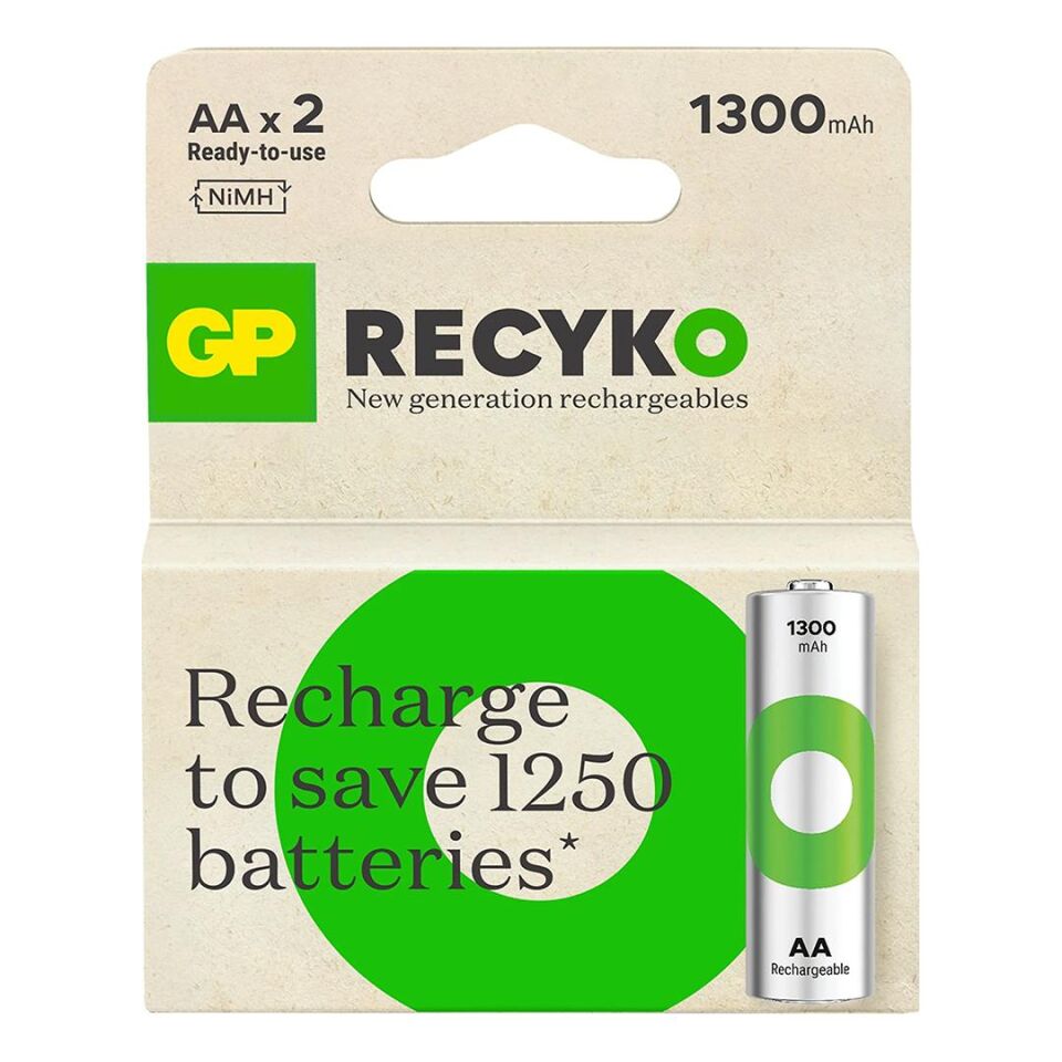 Gp Recyko 1300 Mah R6 AA Şarjlı 2'li Kalem Pil